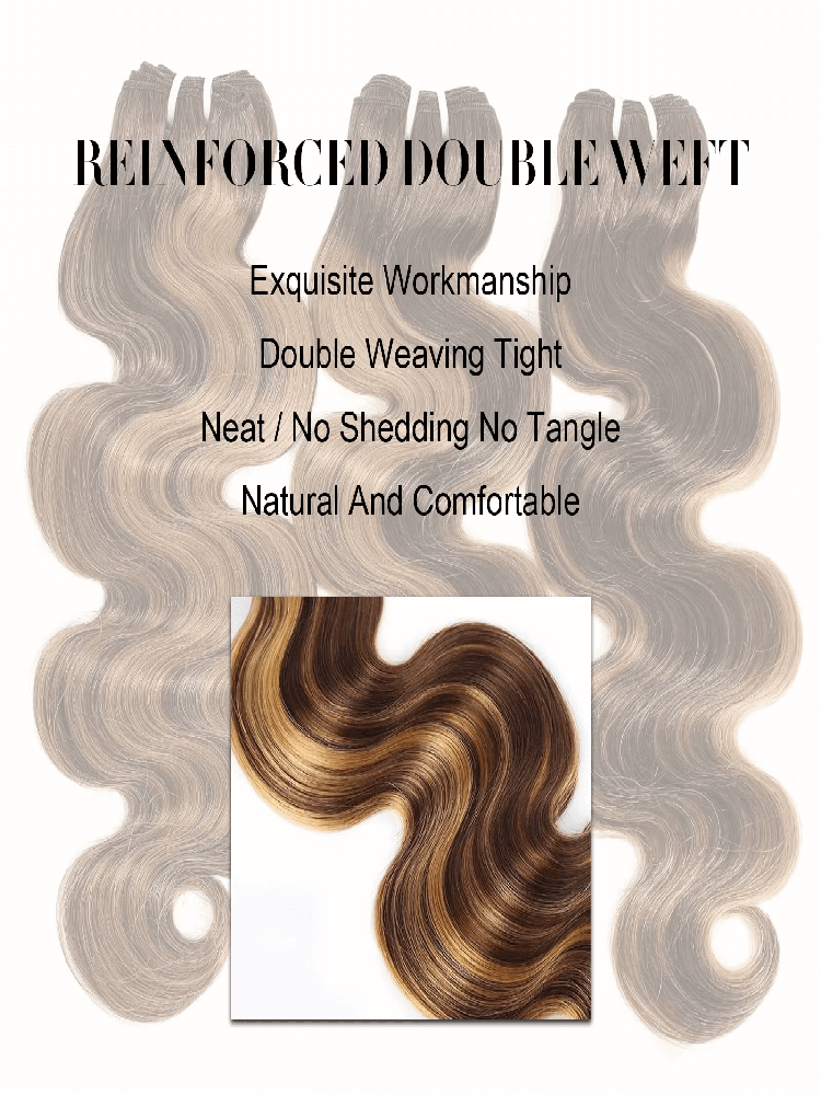Rovess 30 30 30 30 Inch 4/27 Highlight Body Wave Hair Bundles Virgin Brazilian Hair Weave 4 Bundles