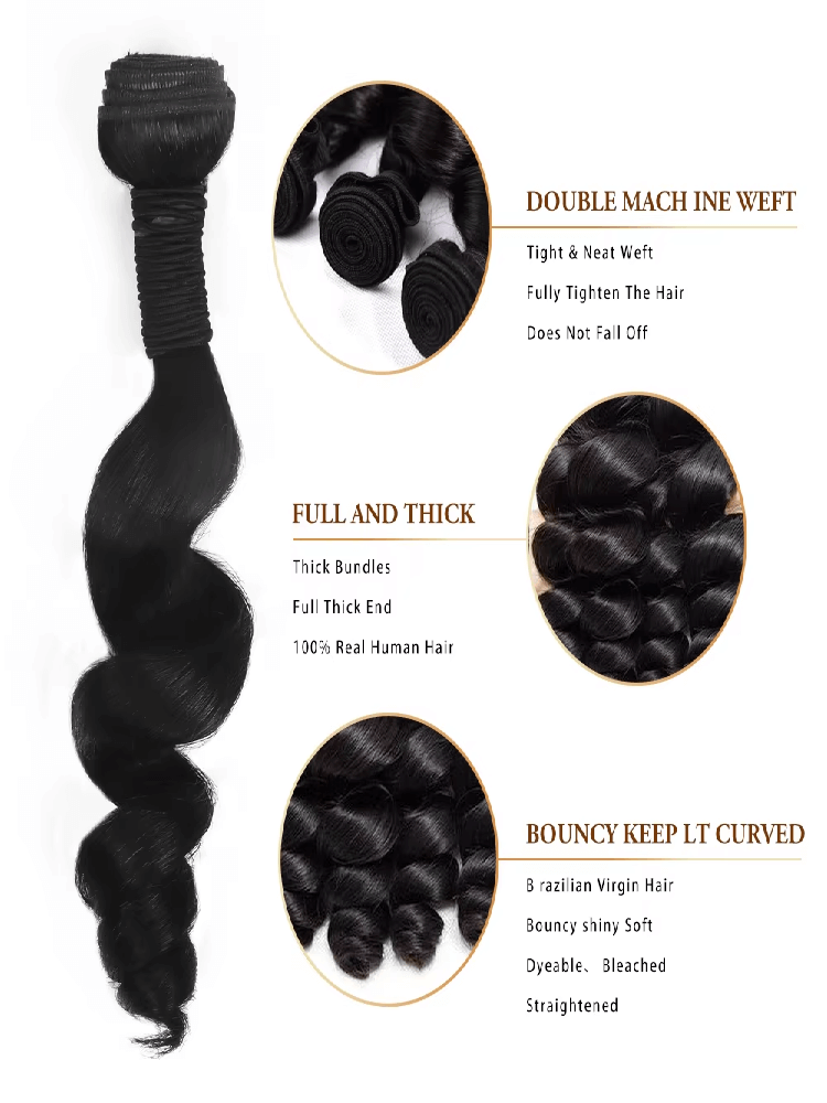Rovess 34 34 34 34 Inch Loose Waves Hair Bundles Virgin Brazilian Hair Weave 4 Bundles