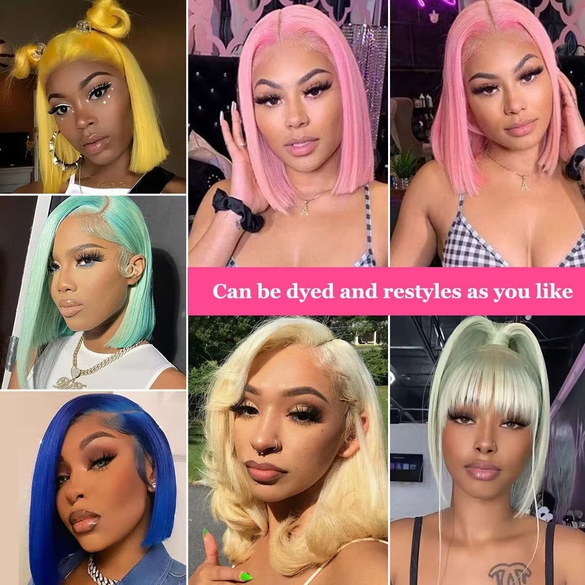 Perruque Lace Front Wig 613 Blonde Soyeuse Lisse 13x4 Bob Perruque Cheveux Humains Courts Lisse Lace Front Bob Perruques Cheveux Humains pour Femmes Noires 