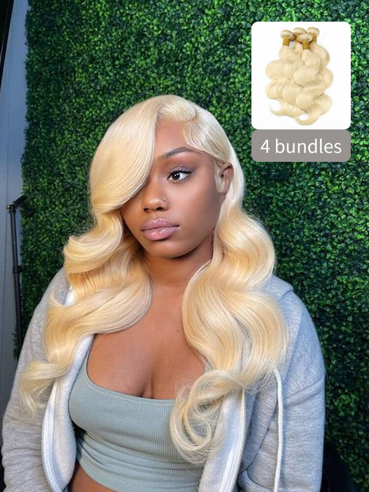 Rovess 34 34 34 34  Inch 613 Blonde Hair Body Wave Hair Bundles Virgin Brazilian Hair Weave 4 Bundles