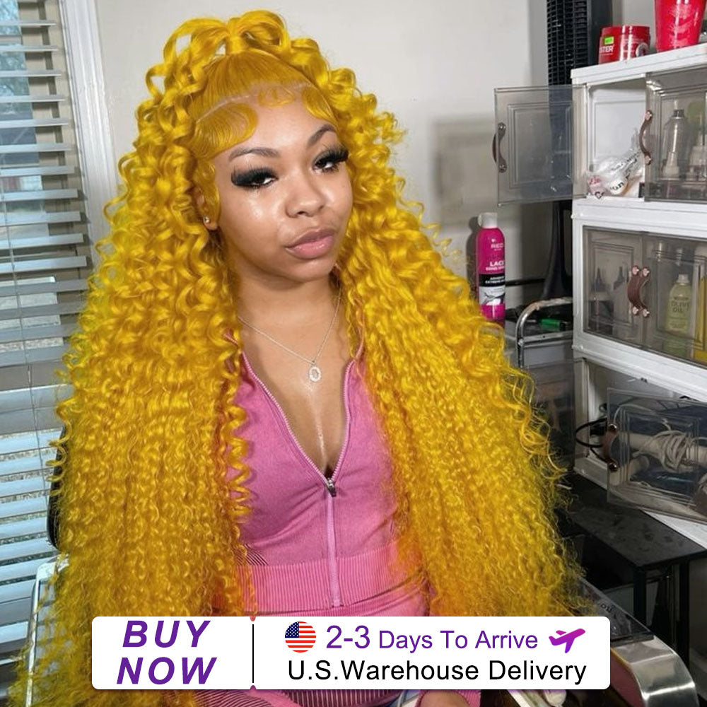 Yellow Lace Front Wigs Human Hair Transparent Lace human hair 13x4 Lace Frontal Wig Loose Deep For Women human hair wigs