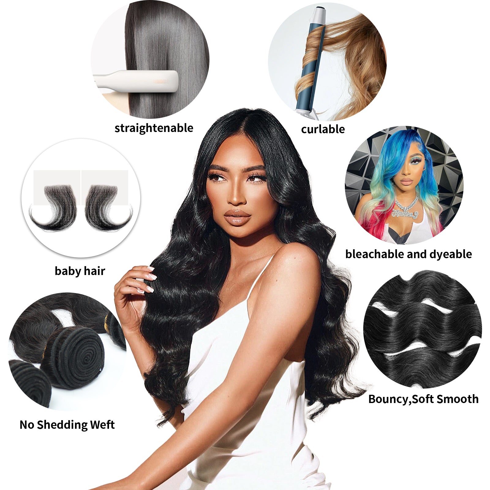 100% Real Human Hair Virgin Peruvian Body Wave Bundles – 16–34 Inch, 4-Pack Luxury Set, Silky & Full, 80–100g Each