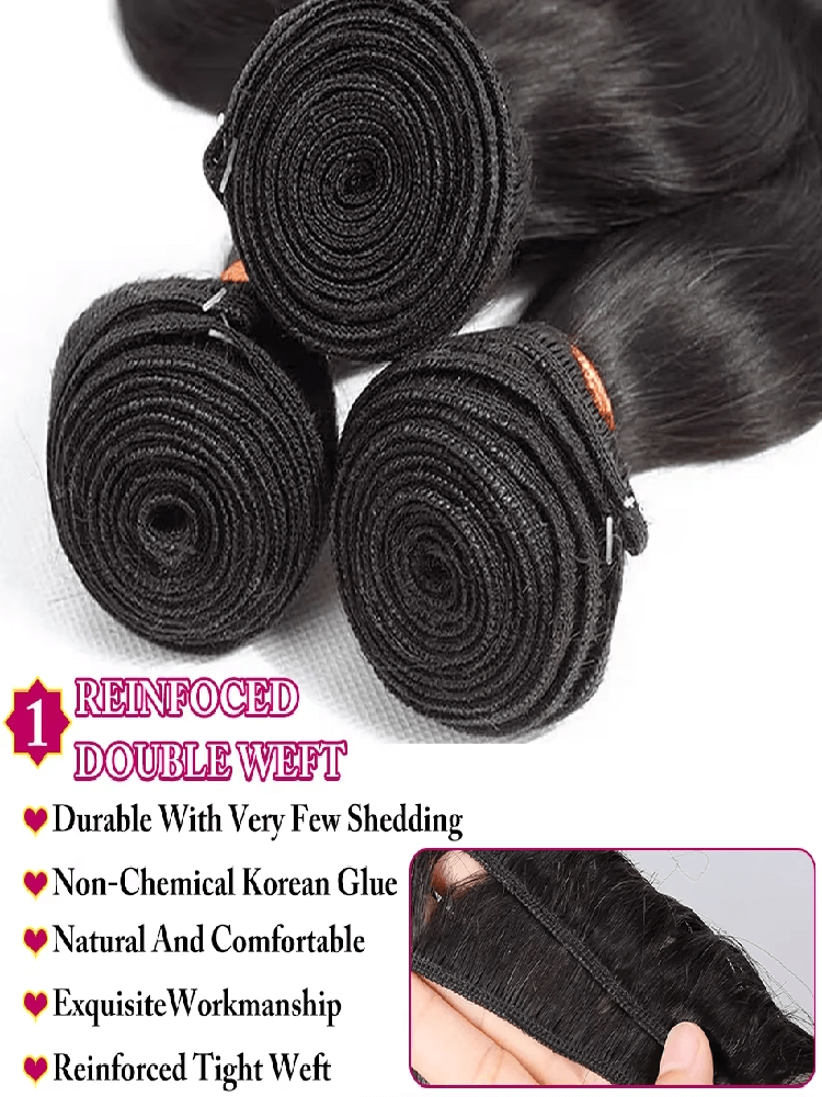 Rovess 34 34 34 34 Inch Body Wave Hair Bundles Virgin Brazilian Hair Weave 4 Bundles