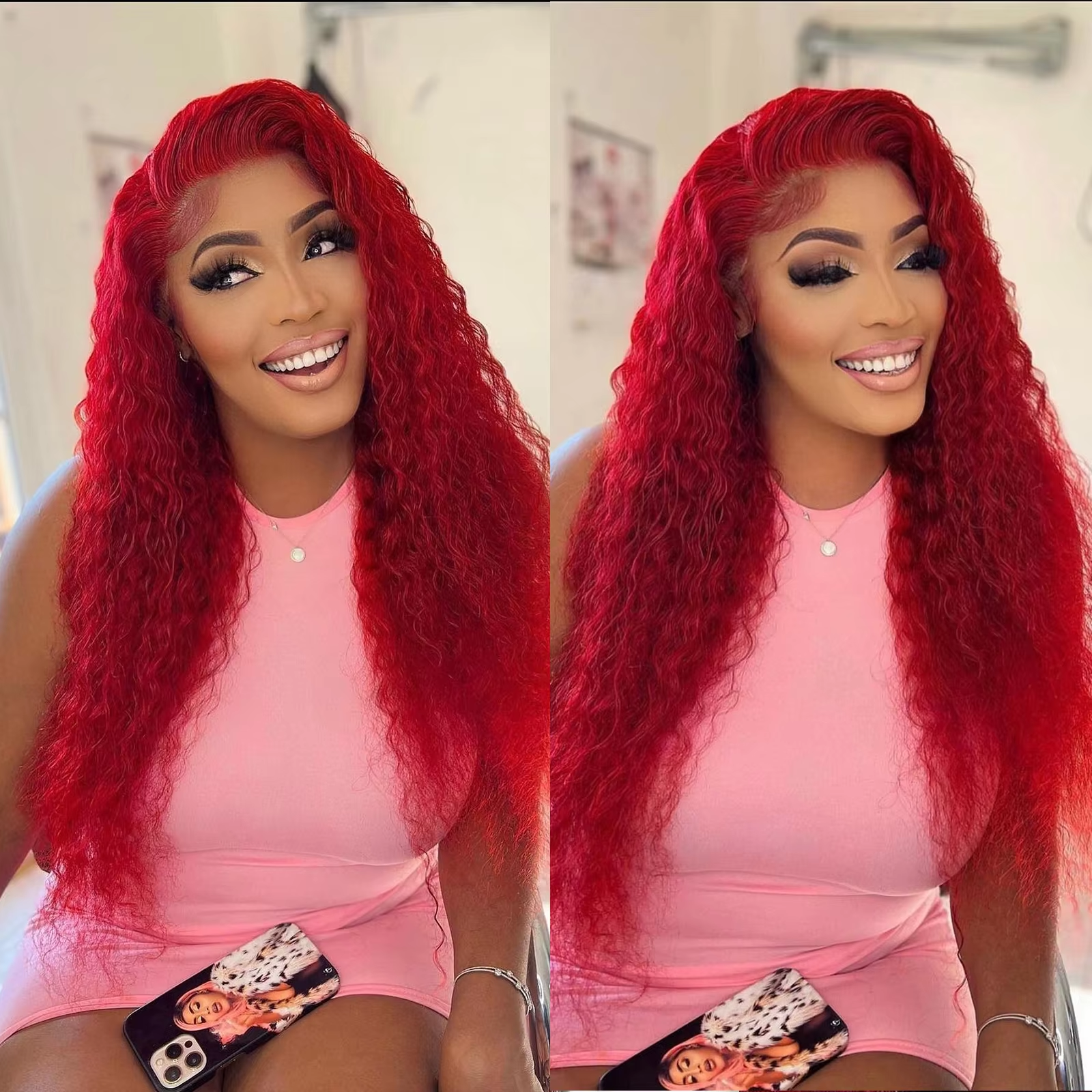 30 Inch Deep Wave 13X4 HD Lace Frontal Wig Human Hair Red Lace Front Human Hair Wigs Lace Front Wigs Pre Plucked