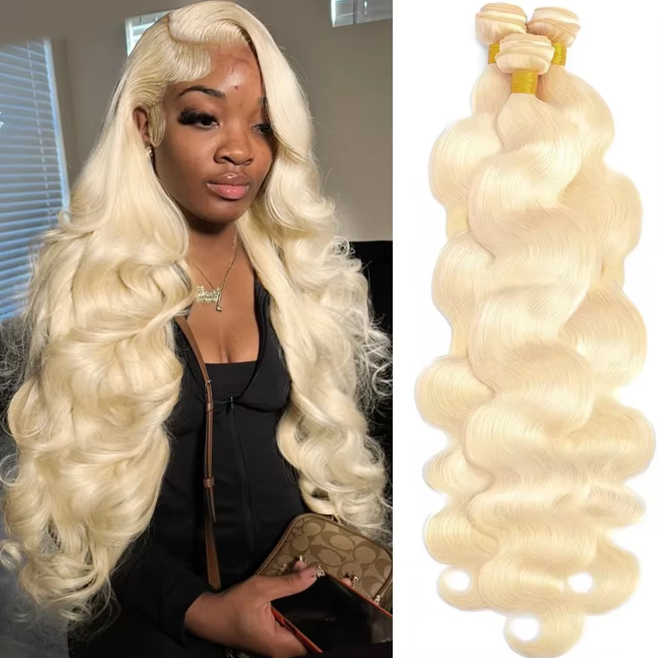 613 Body Wave 12A Honey Blonde 100% Human Hair 22 24 26 Inch Water Wave Transparent Extensions 3 4 Bundles Remy Brazilian