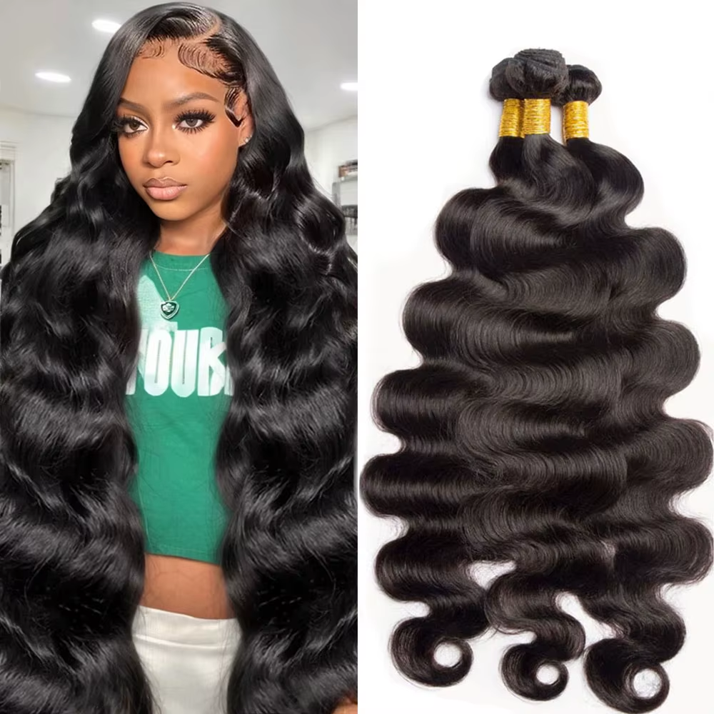 Rovess 16-34Inch Body Wave Hair Bundles Virgin Brazilian Hair Weave 3 Bundles