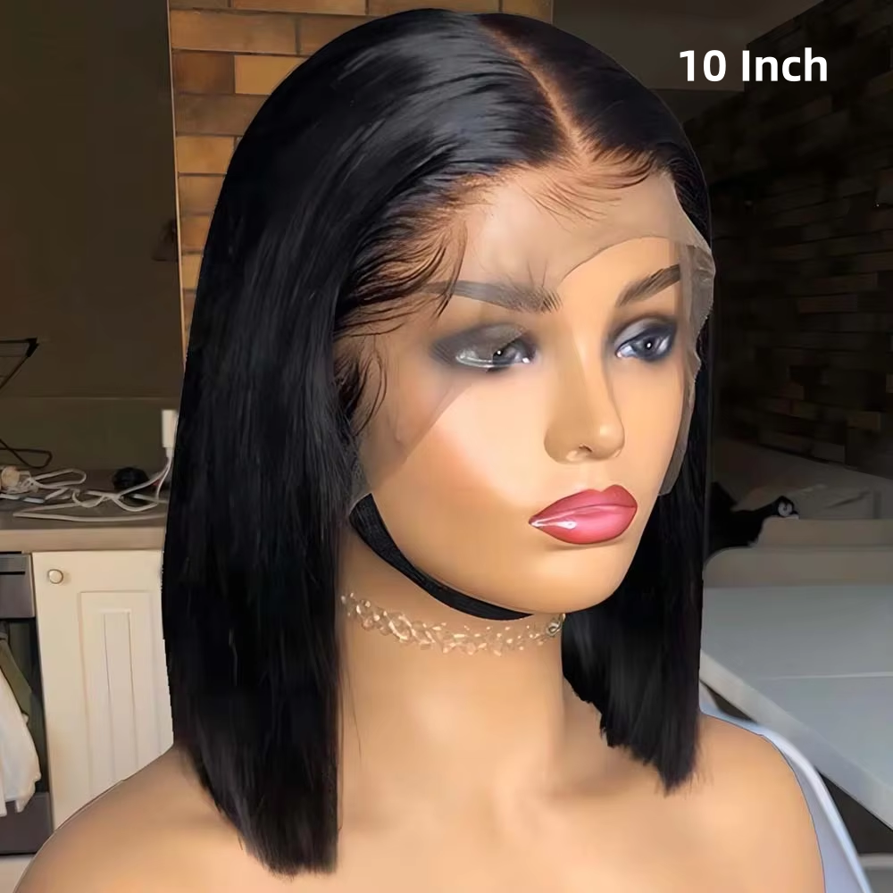 Rovess Put On and Go 13x4 HD Lace Wig Yaki Straight Bob Breathable Cap For Summer