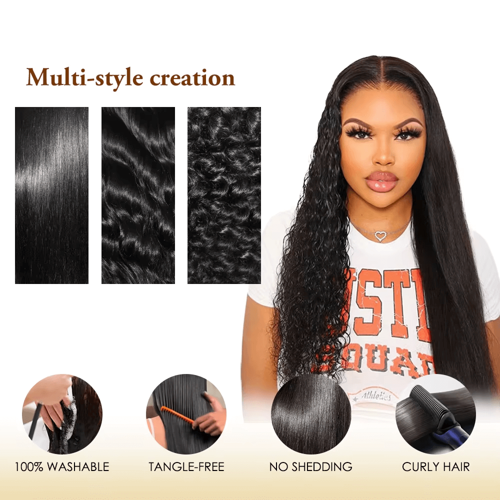 Tissage brésilien vierge ondulé Rovess de 40 à 80 cm, lot de 4 