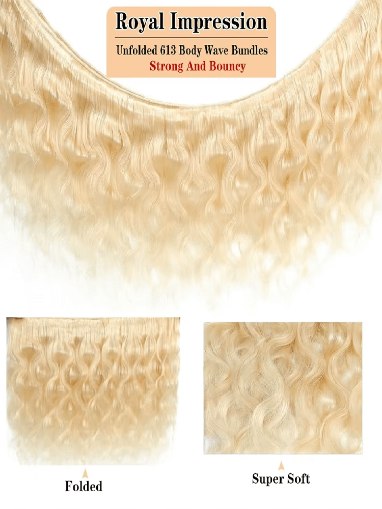 Rovess 34 34 34 34  Inch 613 Blonde Hair Body Wave Hair Bundles Virgin Brazilian Hair Weave 4 Bundles