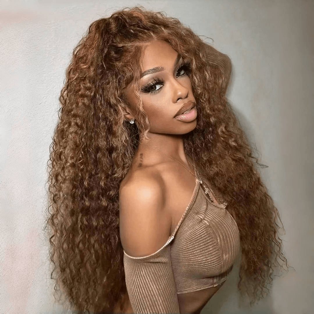4/27 Highlight Ombre Curly Wigs 100% Brazilian Human Hair 13x6 Hd Lace Frontal Wig Honey Blonde 13x4 Deep Wave Human Hair For Women