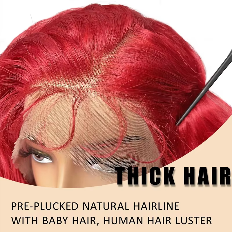 30 Inch Deep Wave 13X4 HD Lace Frontal Wig Human Hair Red Lace Front Human Hair Wigs Lace Front Wigs Pre Plucked