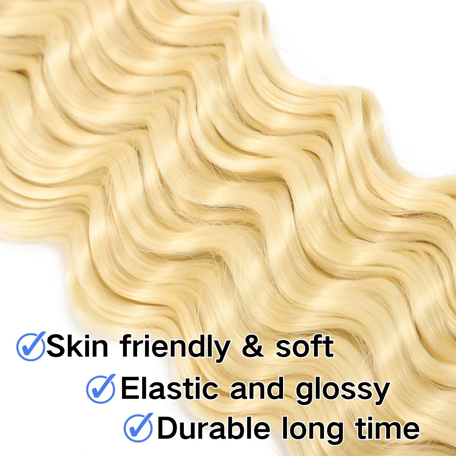3 Bundle/Pack Boho Braids Human Hair Extensions 613 Blonde Deep Wave Bulk Human Hair For Braiding Bulk Human Hair No Weft Bundle