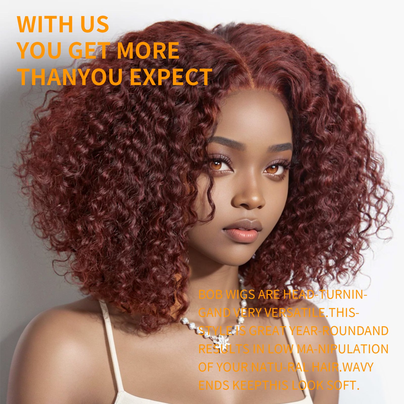 Short Curly Beyond Basics Bob Wig Human Hair Bye Bye Knots Glueless Wigs