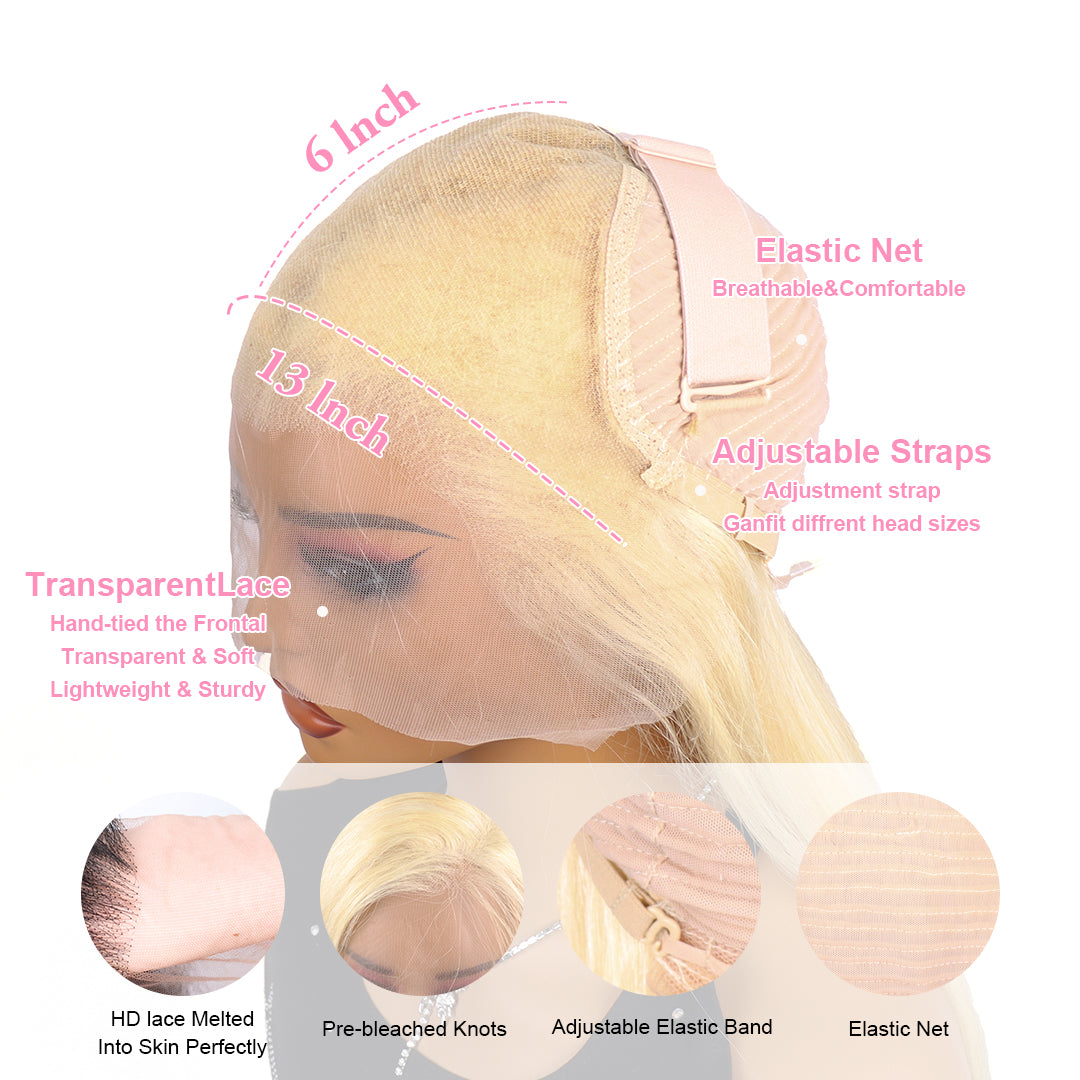 30 Inch 613 Blonde Lace Front Wig Human Hair 13x4 13X6 Lace Frontal Wigs Human Hair 613 Blonde Bone Straight Lace Frontal Wigs