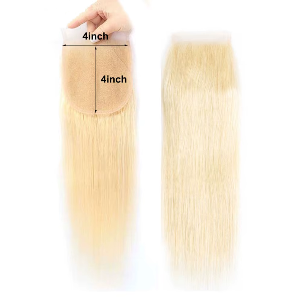 16inch Blonde Human Hair Closure 4x4 613 Blonde Lace Closure Human Hair