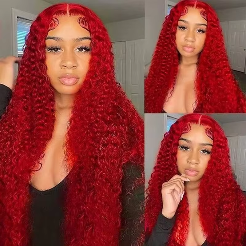 30 Inch Deep Wave 13X4 HD Lace Frontal Wig Human Hair Red Lace Front Human Hair Wigs Lace Front Wigs Pre Plucked