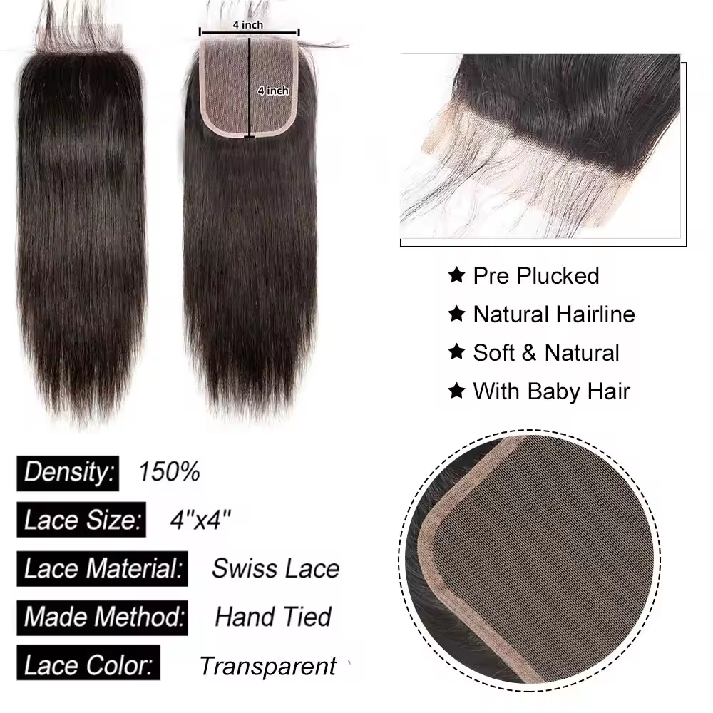 14–32 Inch Luxury Straight Virgin Indian Hair Bundles – 3/4 Bundles, Silky & Full, 100% Human Hair Extensions