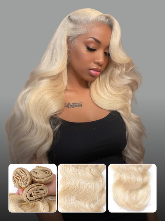 Rovess 16-30Inch Blonde Hair Body Wave Hair Bundles Virgin Brazilian Hair Weave 4 Bundles