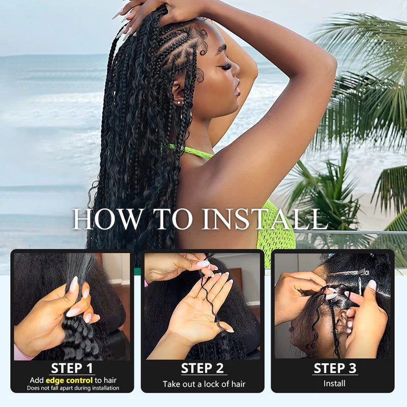 Rovess Virgin Human Hair 100% Unprocessed Boho Braiding Natural Black Deep Wave Hair Weaving 2/3/4 Bundles