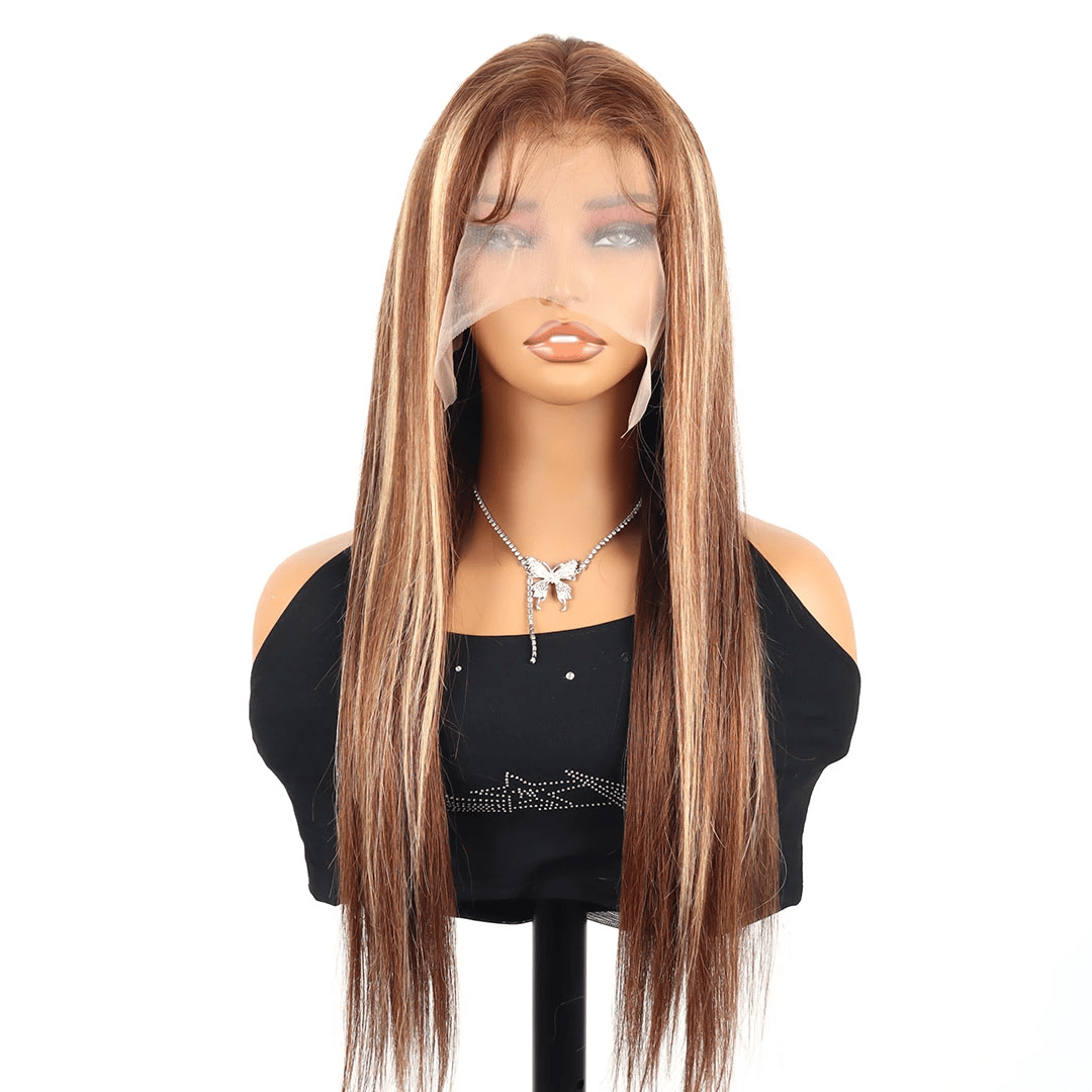 26 Inch 4/27 Ombre Highlight 13x4 13x6 Lace Front Wigs Human Hair 360 Straight Lace Frontal Wigs Human Hair Honey Blonde Wig For Women