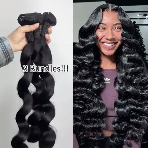 14–32 Inch Luxury Loose Wave Virgin Indian Hair Bundles – 3/4 Bundles, Silky & Full, 100% Human Hair Extensions