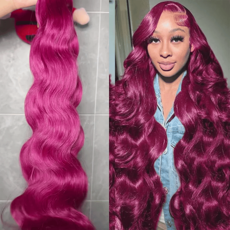 99J Burgundy 20–30 Inch Luxury Body Wave Virgin Indian Hair Bundles – 3/4/5 Bundles, Silky & Full, 100% Human Hair Extensions
