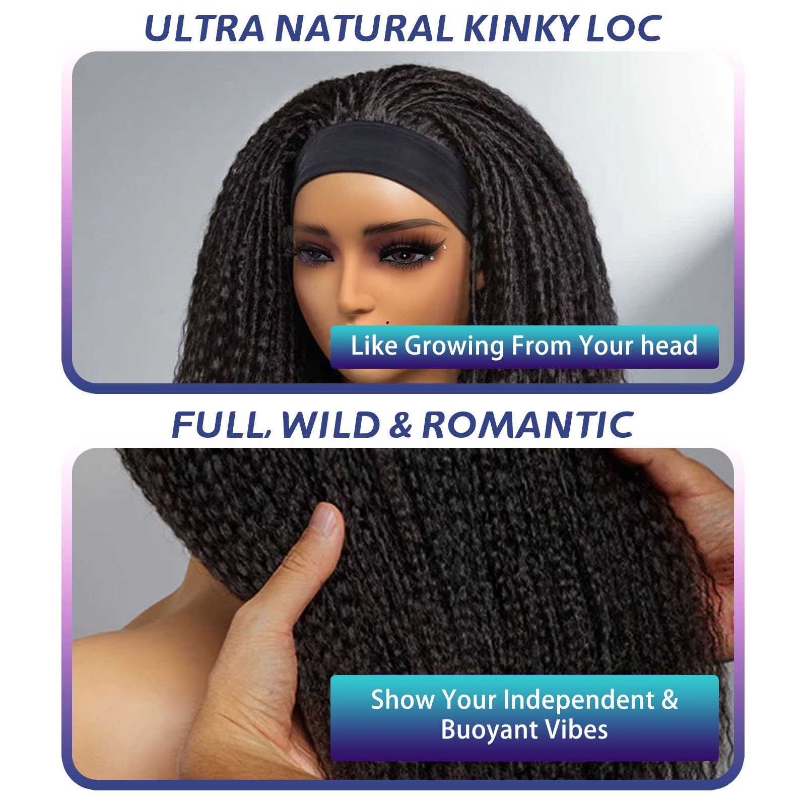 Wakego Marley Afro Twist Hair Head band Wig Bob Marley Crochet Hair Scarf Wigs Synthetic Brading hair Wig with Headband Attached