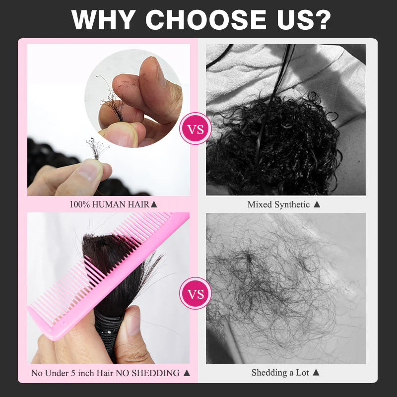 Rovess Virgin Human Hair 100% Unprocessed Boho Braiding Natural Black Deep Wave Hair Weaving 2/3/4 Bundles