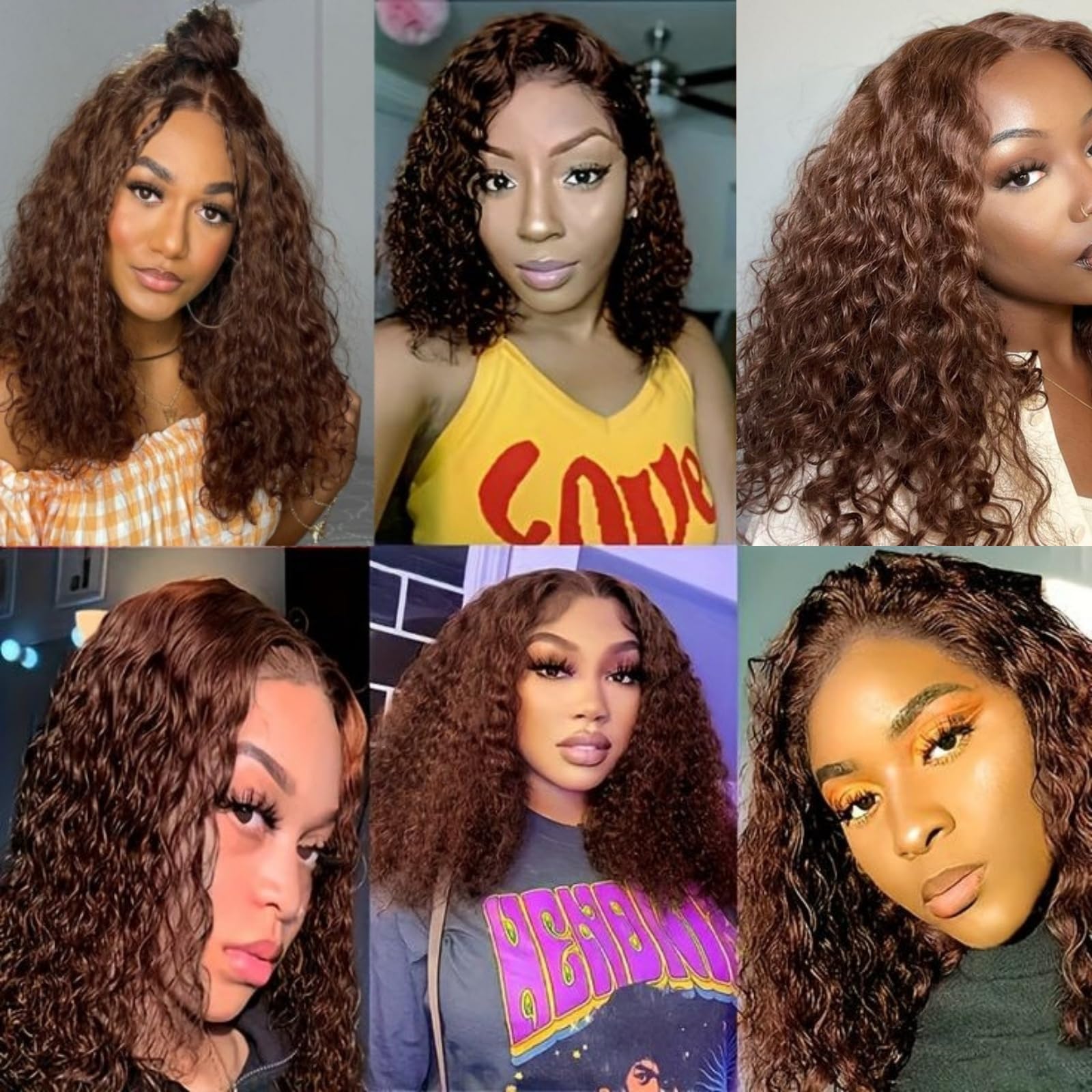 Deep Wave Short Bob Wigs Human Hair Wigs Dark Brown 10 Inch Short Bob Wigs Deep Wave Wig Brazilian Human Hair