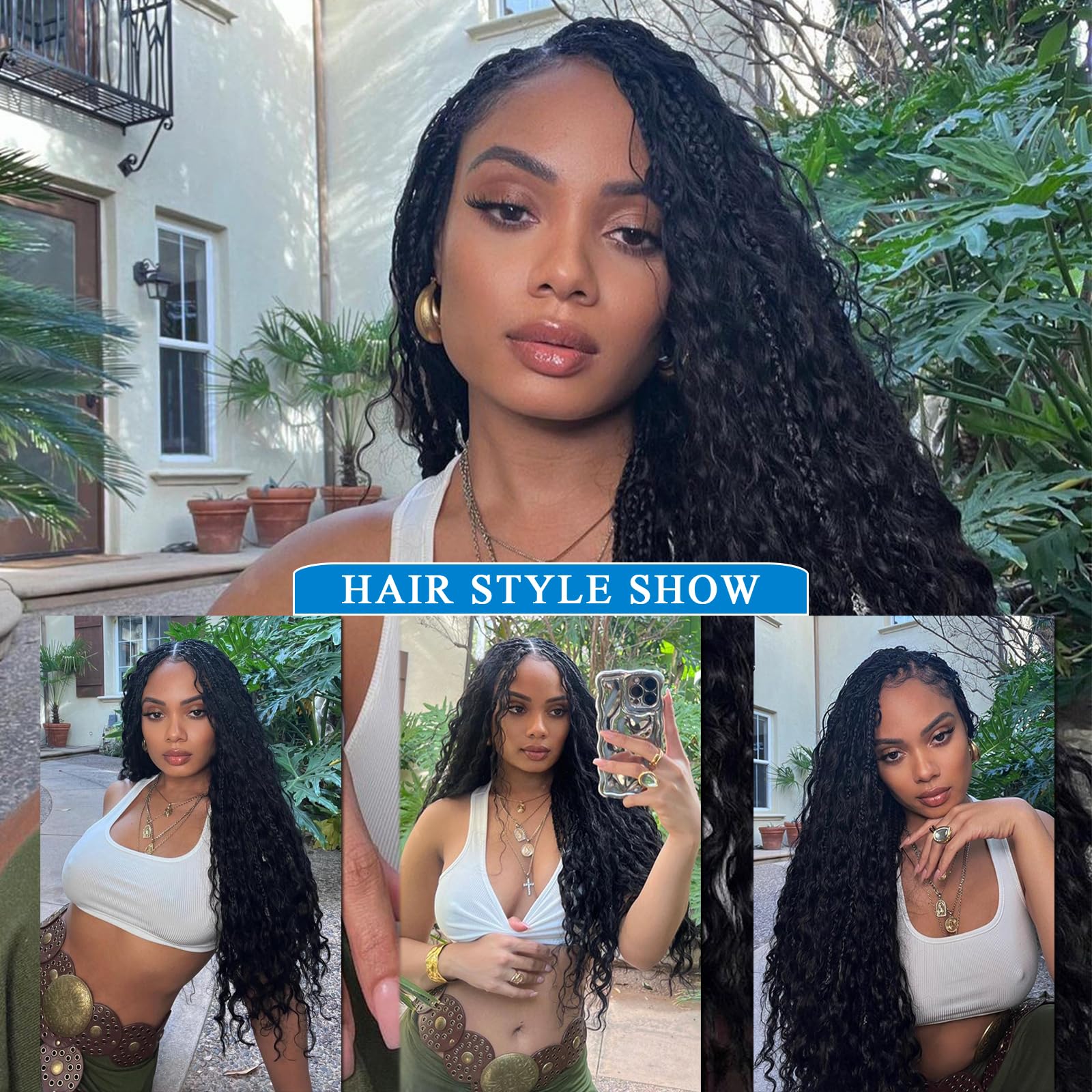 Rovess Virgin Human Hair 100% Unprocessed Boho Braiding Natural Black Deep Wave Hair Weaving 4 Bundles