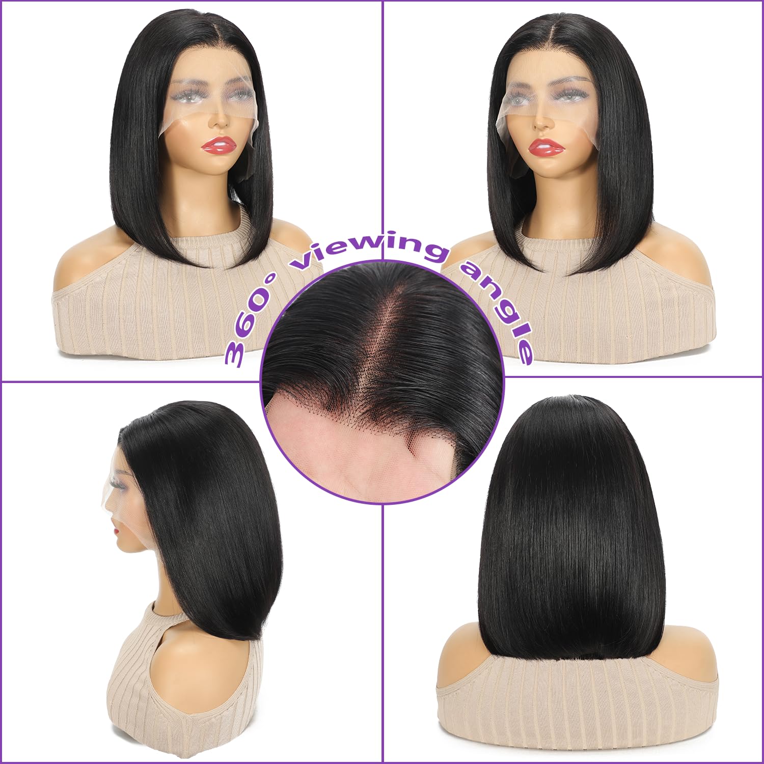 Rovess Put On and Go 13x4 HD Lace Wig Yaki Straight Bob Breathable Cap For Summer