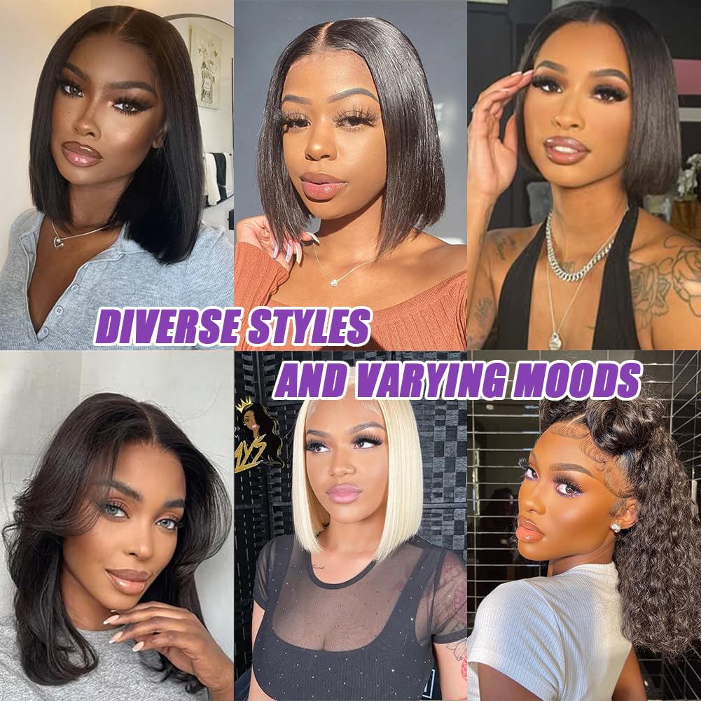Rovess Put On and Go 13x4 HD Lace Wig Yaki Straight Bob Breathable Cap For Summer