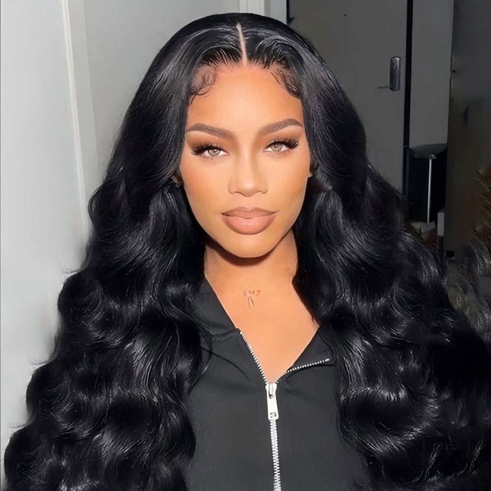 14–34 Inch Luxury Natural Black 100% Virgin Brazilian Human Hair Body Wave Bundles –  4 Bundles, 80g Each, Silky & Full | FREE 16 Inch 4x4 Lace Closure