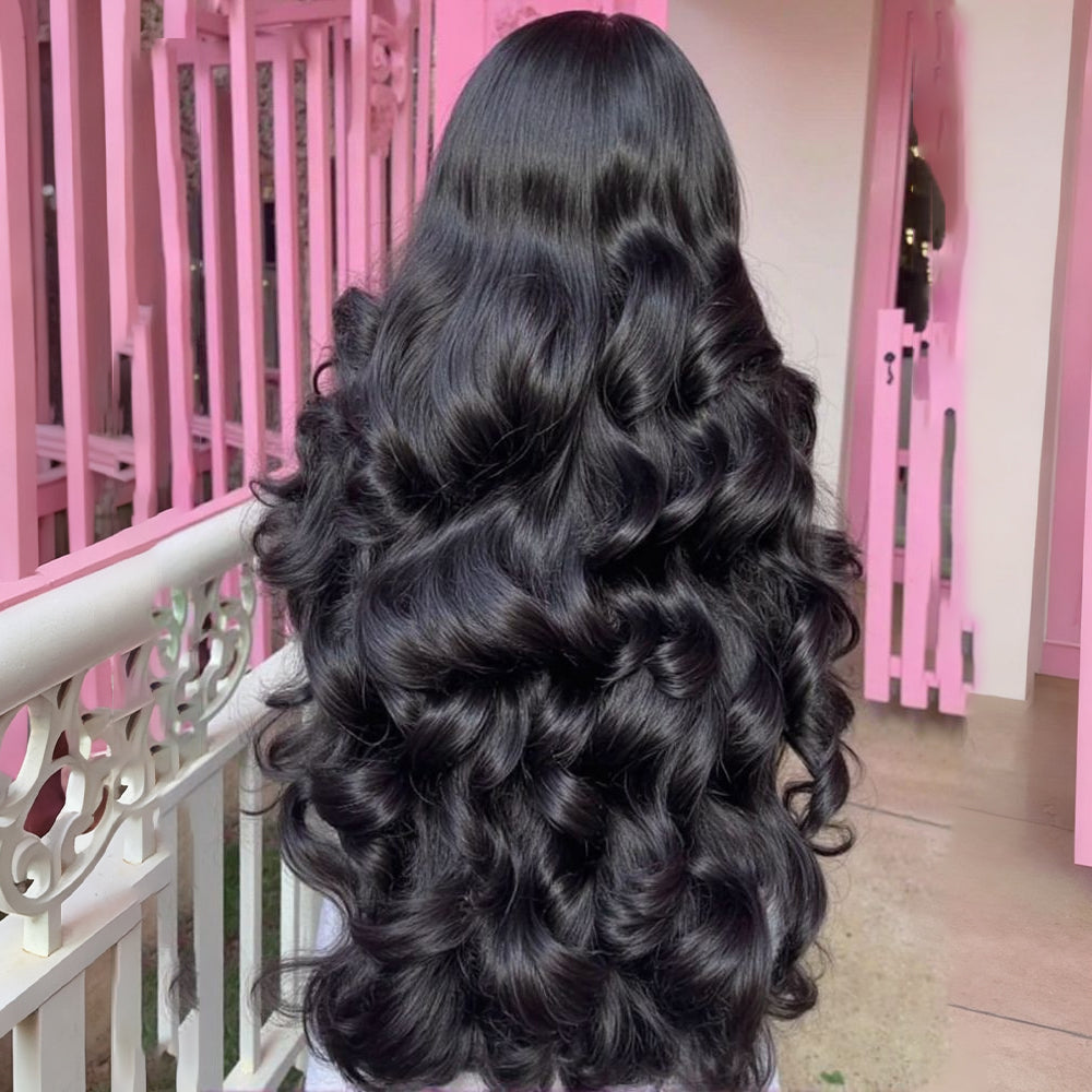 14–34 Inch Luxury Natural Black 100% Virgin Brazilian Human Hair Body Wave Bundles –  4 Bundles, 80g Each, Silky & Full | FREE 16 Inch 4x4 Lace Closure