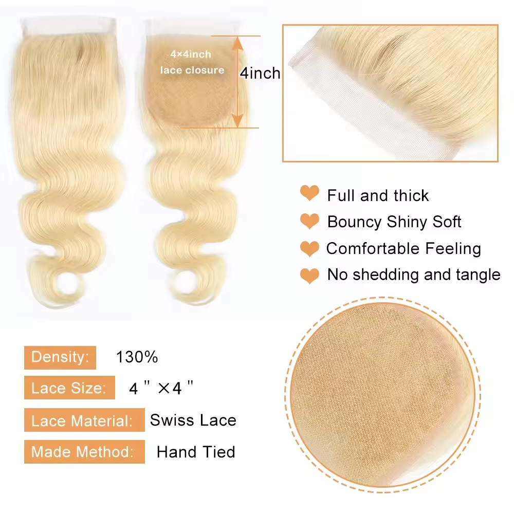 613 Blonde 20–36 Inch Luxury Body Wave Virgin Indian Hair Bundles – 3/4 Bundles, Silky & Full, 100% Human Hair Extensions