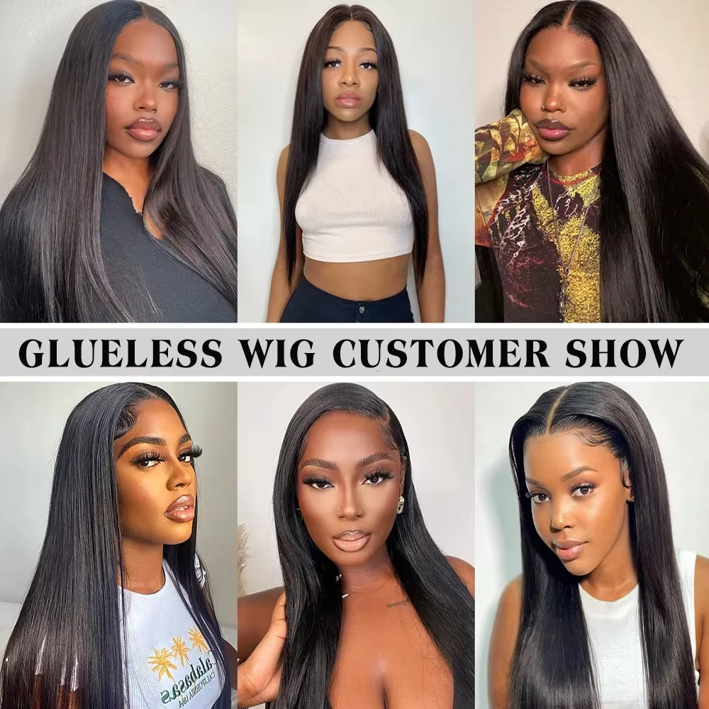 Put On And Go 7x6 Glueless Straight Lace Front Wigs Human Hair